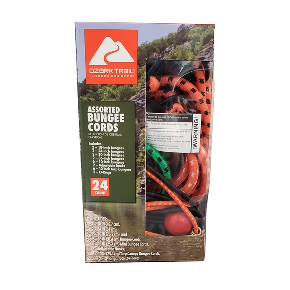 Ozark Trails Rubber Assorted Bungee Cords, 24 Count - Picture 1 of 5